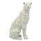 Kingston Living Ceramic Sitting Leopard Figurine - 11.25" - White and Gold